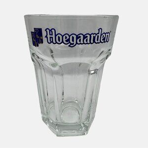 Hoegaarden 0.25L Beer Glass Clear Hexagonal Design Belgium Brewery 5" Pint